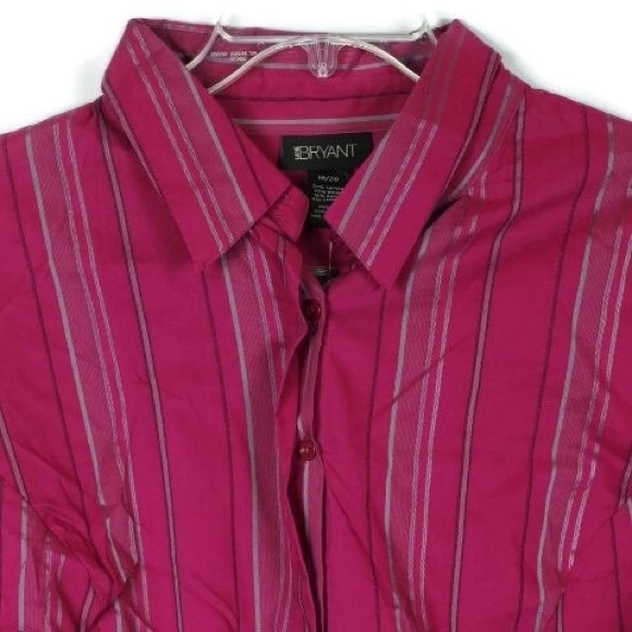 Lane Bryant Striped Long Sleeve Shirt Blouse Top Front Button - Picture 3 of 6